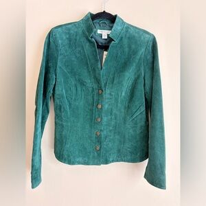 VTG NWT Suede Jacket Blazer Teal Coldwater Creek